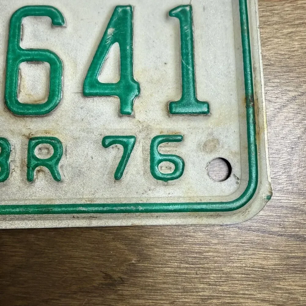 License Plate Vintage Motorcycle Sarpy County Nebraska 1976 59-6641 Rustic USA